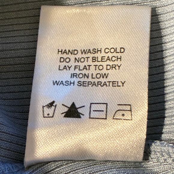 Superdown Lena SET Cropped Top Skirt Ribbed Long Sleeve Blue Womens Size XXS - Picture 11 of 12